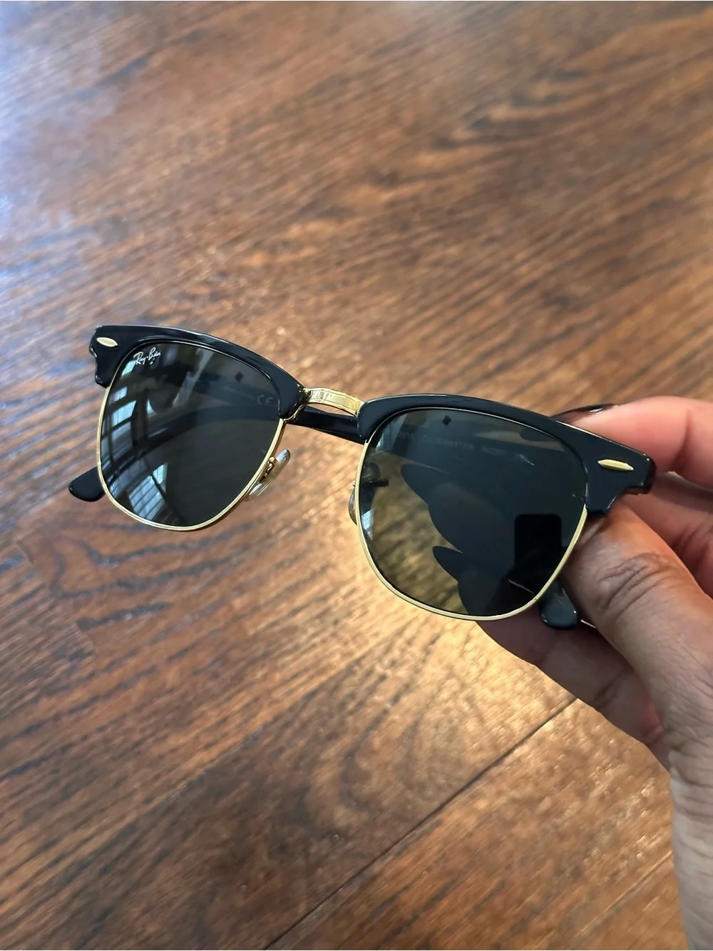 Ray-Ban Classic Black and Gold Clubmaster Sunglasses